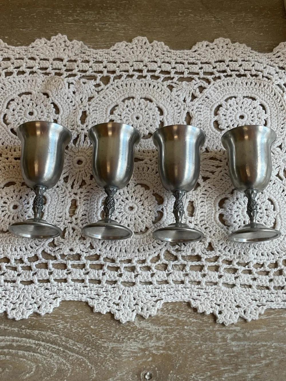 Vintage Revere Pewter cordial glasses- Set of 4 - Picture 1 of 7